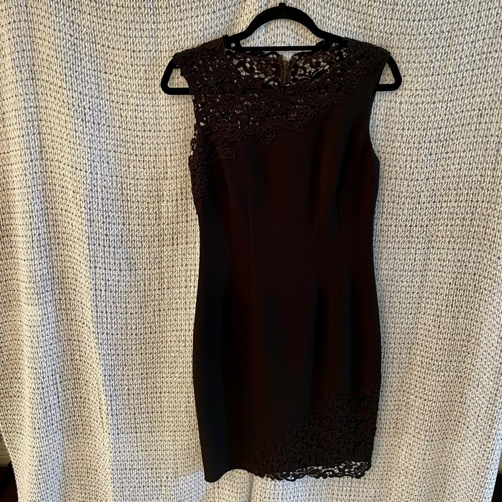 Stunning Elie Tahari black dress with gorgeous lace trimming. NWT